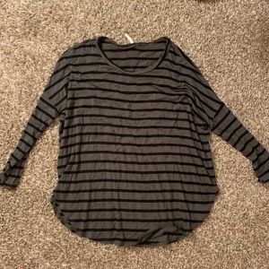 Green & Black Striped Top